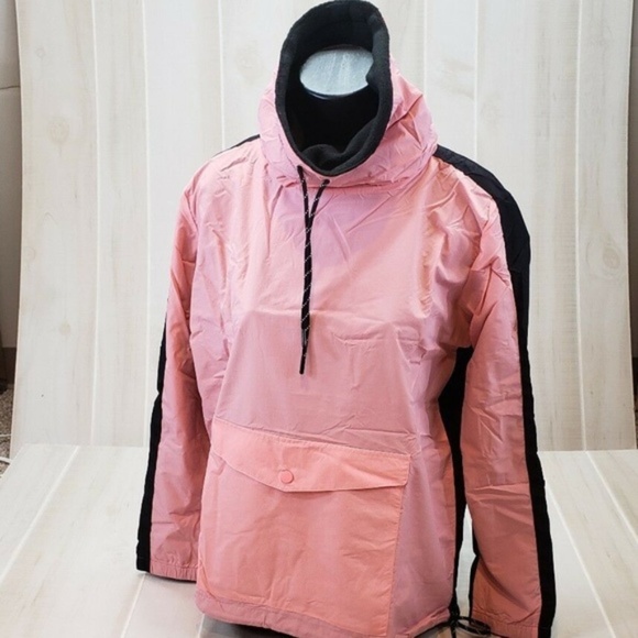 Victoria's Secret PINK NEW Jacket Fleece Neck Anorak Small Black Pullover - Picture 7 of 7